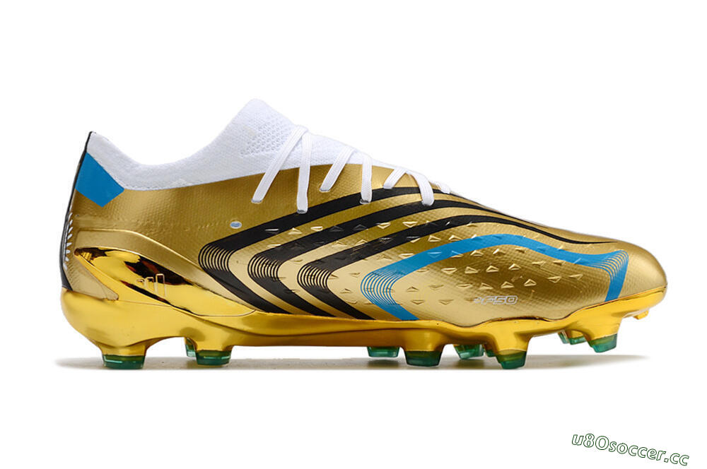 Men's Adidas X Speedportal .1 FG Firm Ground Low-Tops Football Boots - Gold/White/Blue 6