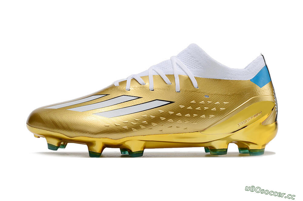 Men's Adidas X Speedportal .1 FG Firm Ground Low-Tops Football Boots - Gold/White/Blue 0