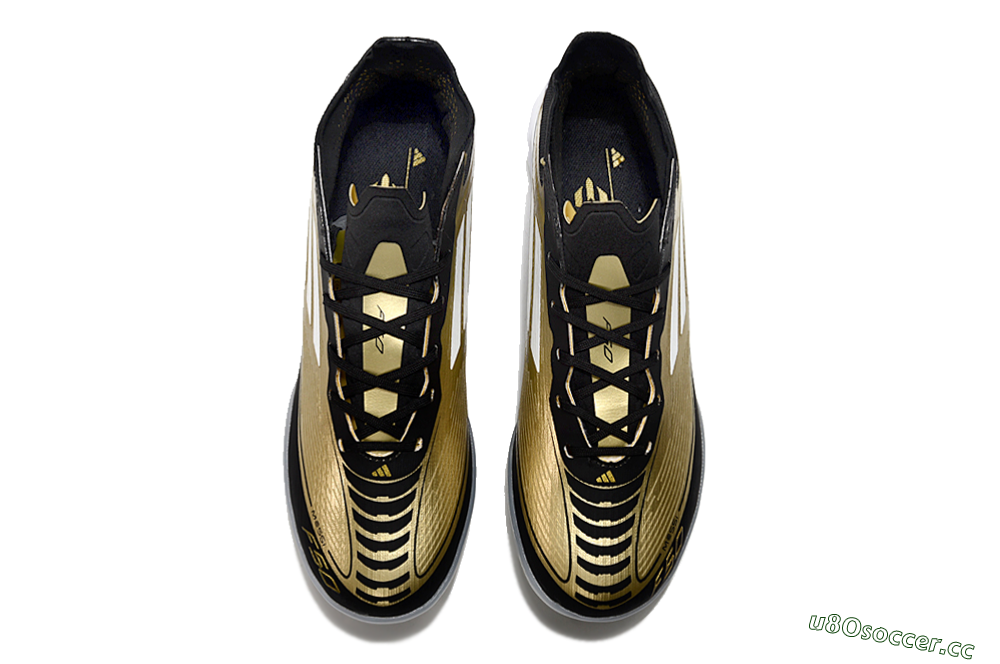 Unisex Adidas F50 Elite TF Artificial Turf Low-Tops Football Shoes - Gold/White/Black 4