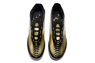 Unisex Adidas F50 Elite TF Artificial Turf Low-Tops Football Shoes - Gold/White/Black