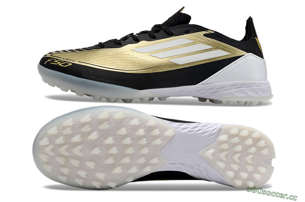 Unisex Adidas F50 Elite TF Artificial Turf Low-Tops Football Shoes - Gold/White/Black 1