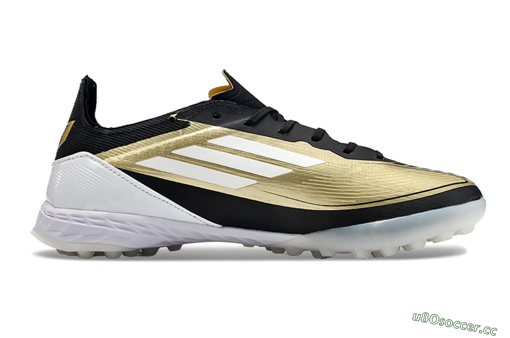 Unisex Adidas F50 Elite TF Artificial Turf Low-Tops Football Shoes - Gold/White/Black 6