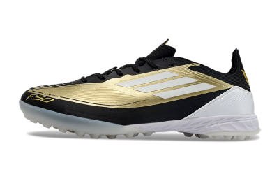 Unisex Adidas F50 Elite TF Artificial Turf Low-Tops Football Shoes - Gold/White/Black