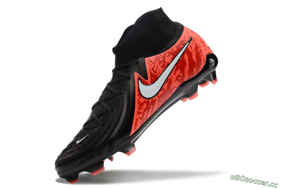 Men's Nike Phantom Luna Elite FG Firm Ground High-Tops Football Boots - Black/Red/White 5