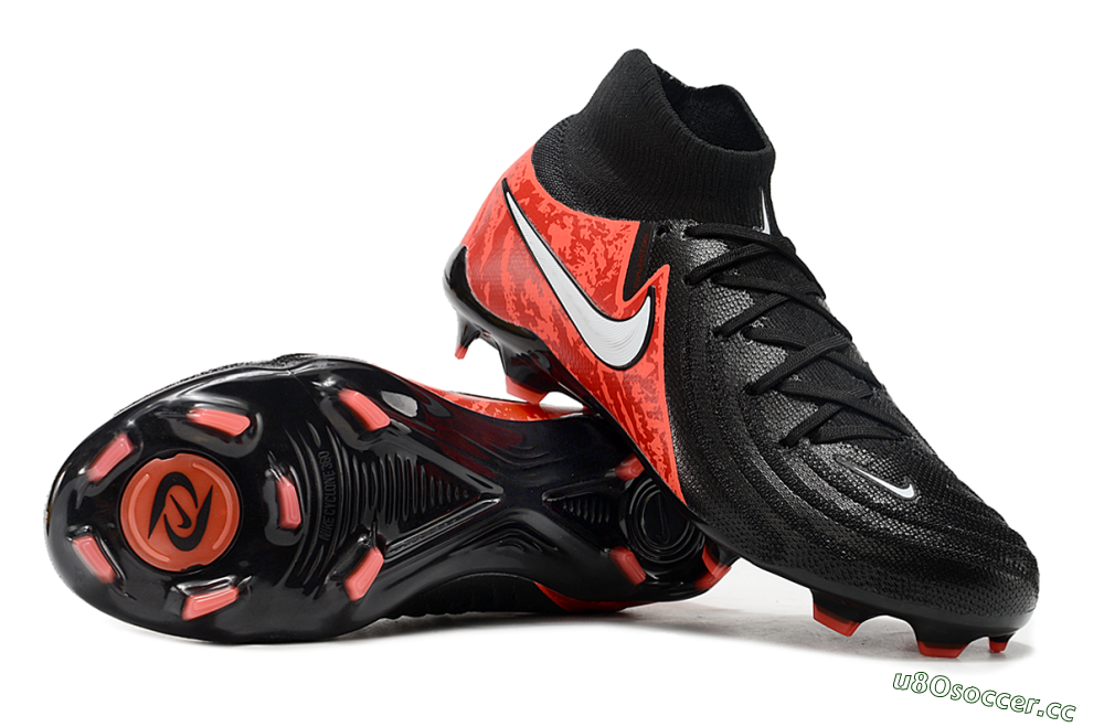 Men's Nike Phantom Luna Elite FG Firm Ground High-Tops Football Boots - Black/Red/White 1