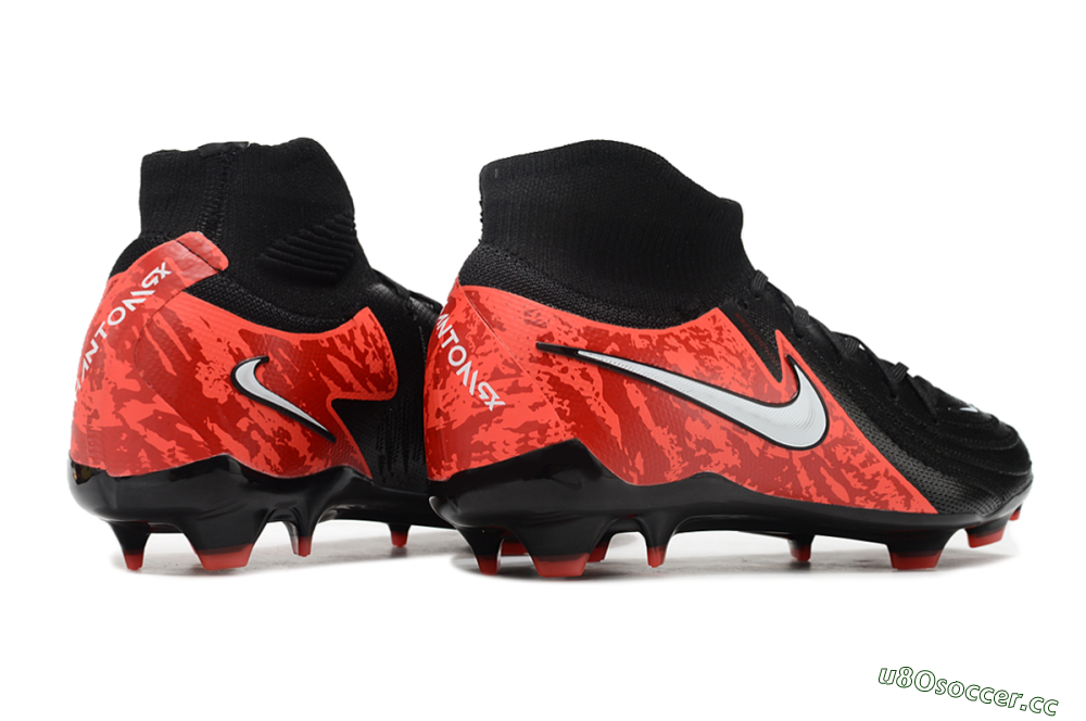 Men's Nike Phantom Luna Elite FG Firm Ground High-Tops Football Boots - Black/Red/White 6