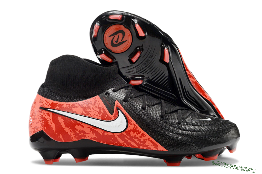 Men's Nike Phantom Luna Elite FG Firm Ground High-Tops Football Boots - Black/Red/White 2