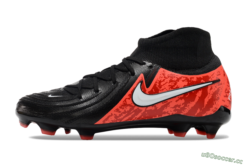 Men's Nike Phantom Luna Elite FG Firm Ground High-Tops Football Boots - Black/Red/White 0