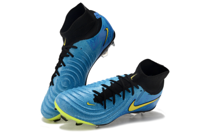 Men's Nike Phantom Luna Elite FG Firm Ground High-Tops Football Boots - Blue/Yellow/Black