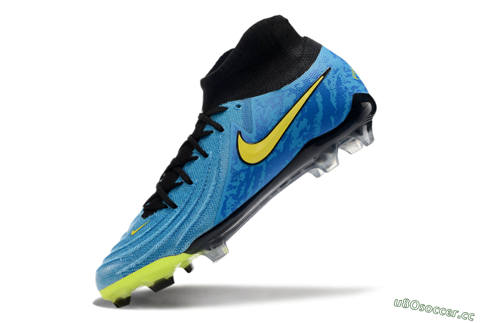 Men's Nike Phantom Luna Elite FG Firm Ground High-Tops Football Boots - Blue/Yellow/Black 5