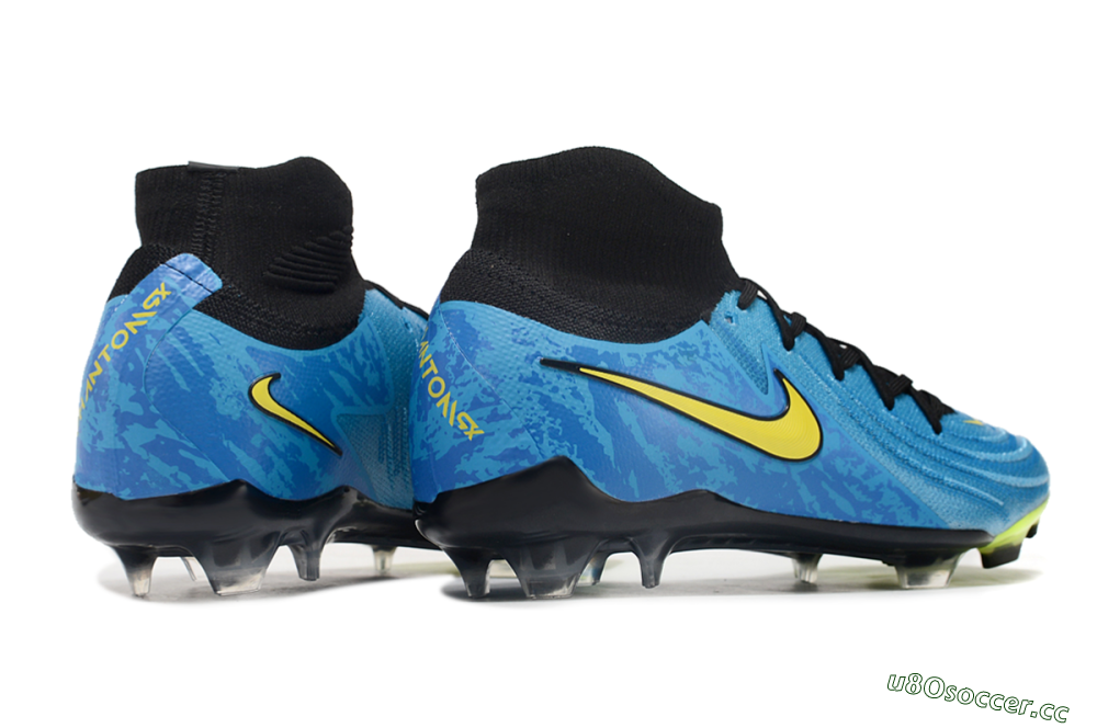 Men's Nike Phantom Luna Elite FG Firm Ground High-Tops Football Boots - Blue/Yellow/Black 6