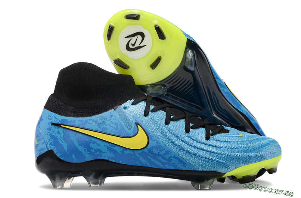Men's Nike Phantom Luna Elite FG Firm Ground High-Tops Football Boots - Blue/Yellow/Black 2