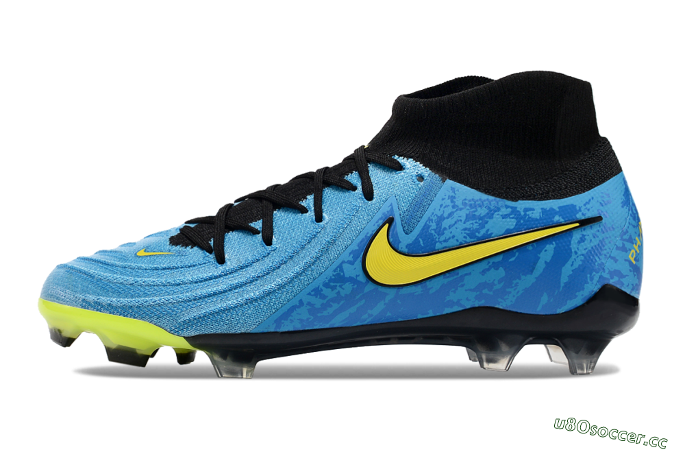 Men's Nike Phantom Luna Elite FG Firm Ground High-Tops Football Boots - Blue/Yellow/Black 0