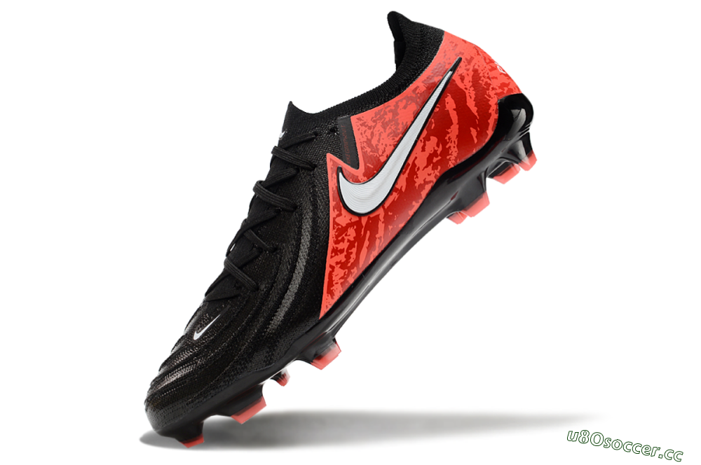 Men's Nike Phantom Luna Elite FG Firm Ground Low-Tops Football Boots - Black/Red/White 5