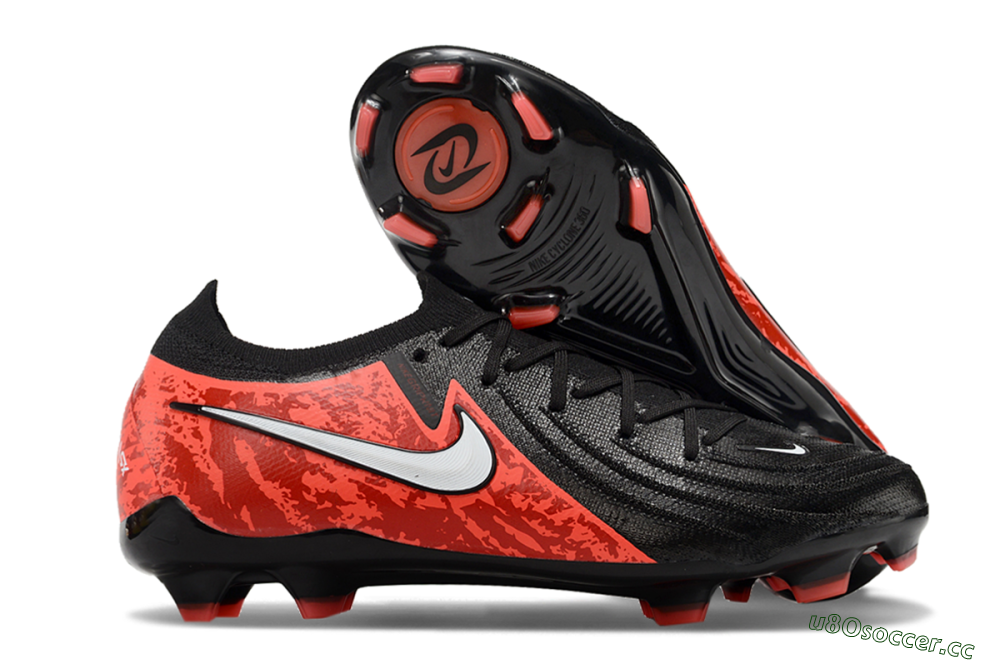 Men's Nike Phantom Luna Elite FG Firm Ground Low-Tops Football Boots - Black/Red/White 2