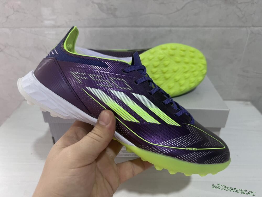 Unisex Adidas F50 Elite TF Artificial Turf Low-Tops Football Shoes - Purple/Yellow/White