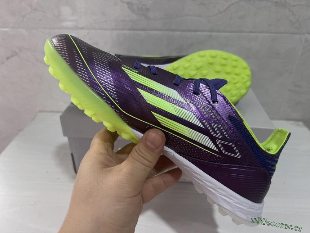 Unisex Adidas F50 Elite TF Artificial Turf Low-Tops Football Shoes - Purple/Yellow/White