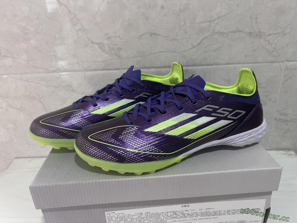 Unisex Adidas F50 Elite TF Artificial Turf Low-Tops Football Shoes - Purple/Yellow/White