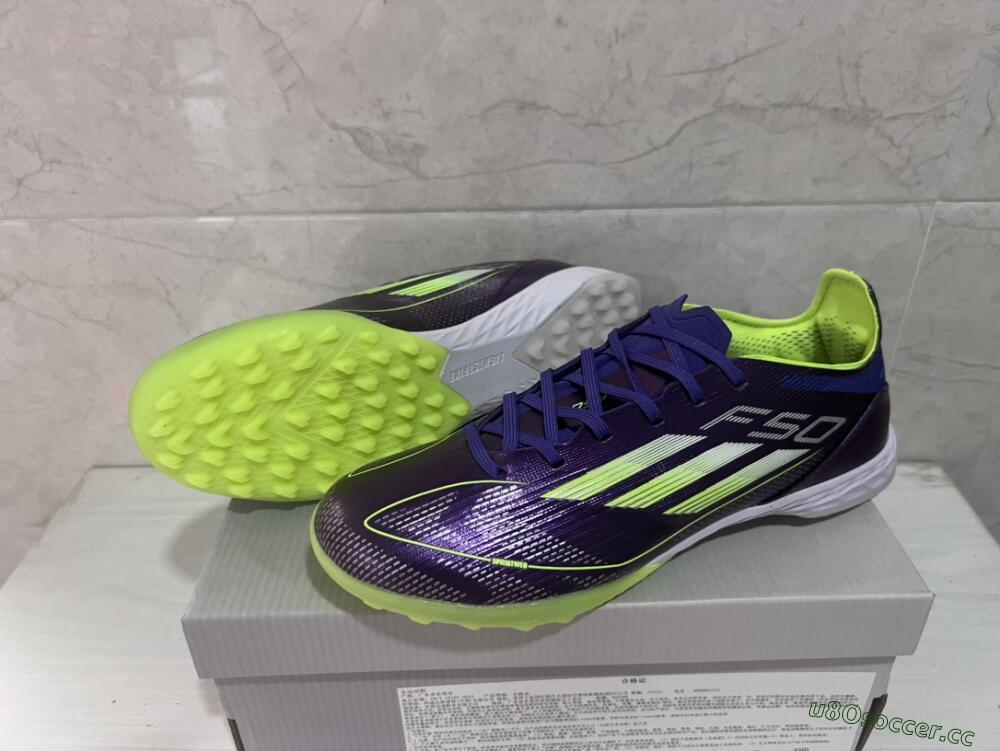 Unisex Adidas F50 Elite TF Artificial Turf Low-Tops Football Shoes - Purple/Yellow/White