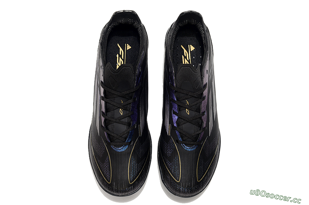 Unisex Adidas F50 Elite TF Artificial Turf Low-Tops Football Shoes - Black/Silver/Purple 5