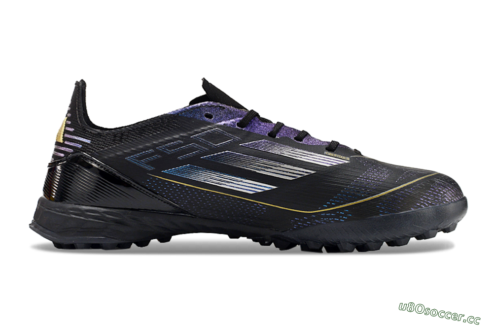 Unisex Adidas F50 Elite TF Artificial Turf Low-Tops Football Shoes - Black/Silver/Purple 4