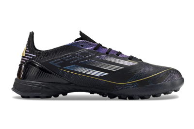 Unisex Adidas F50 Elite TF Artificial Turf Low-Tops Football Shoes - Black/Silver/Purple