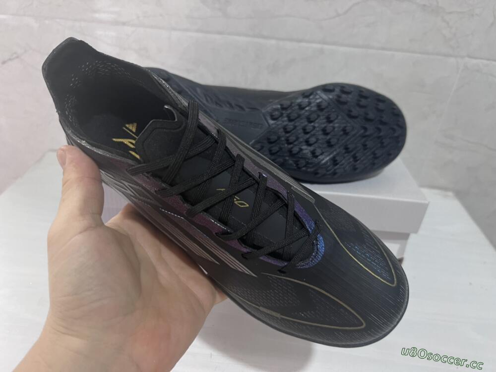 Unisex Adidas F50 Elite TF Artificial Turf Low-Tops Football Shoes - Black/Silver/Purple