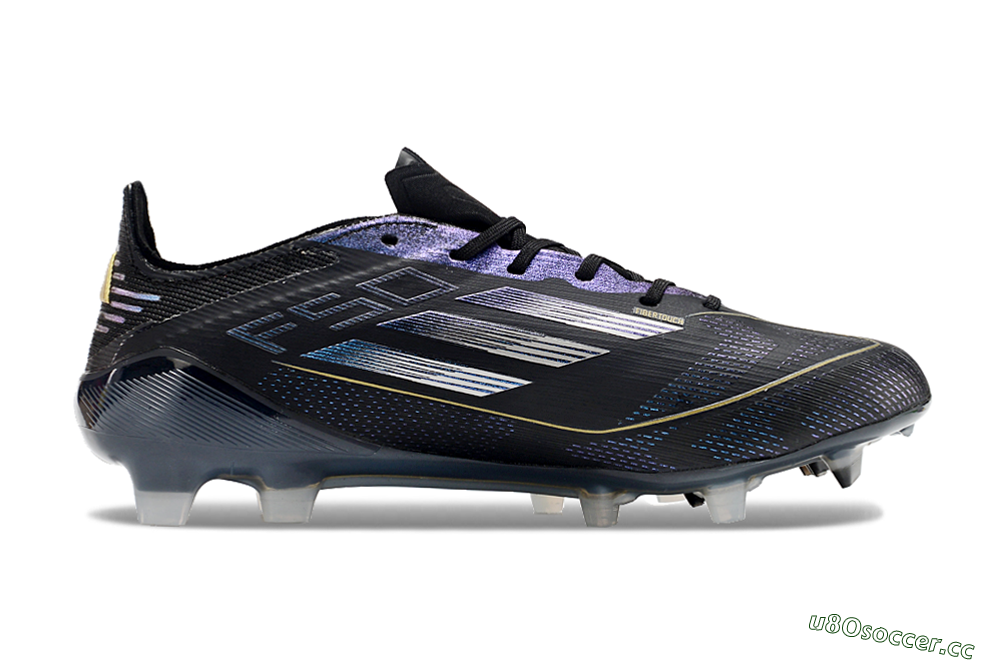 Unisex Adidas F50 Elite FG Firm Ground Low-Tops Football Boots - Black/Silver/Purple 4
