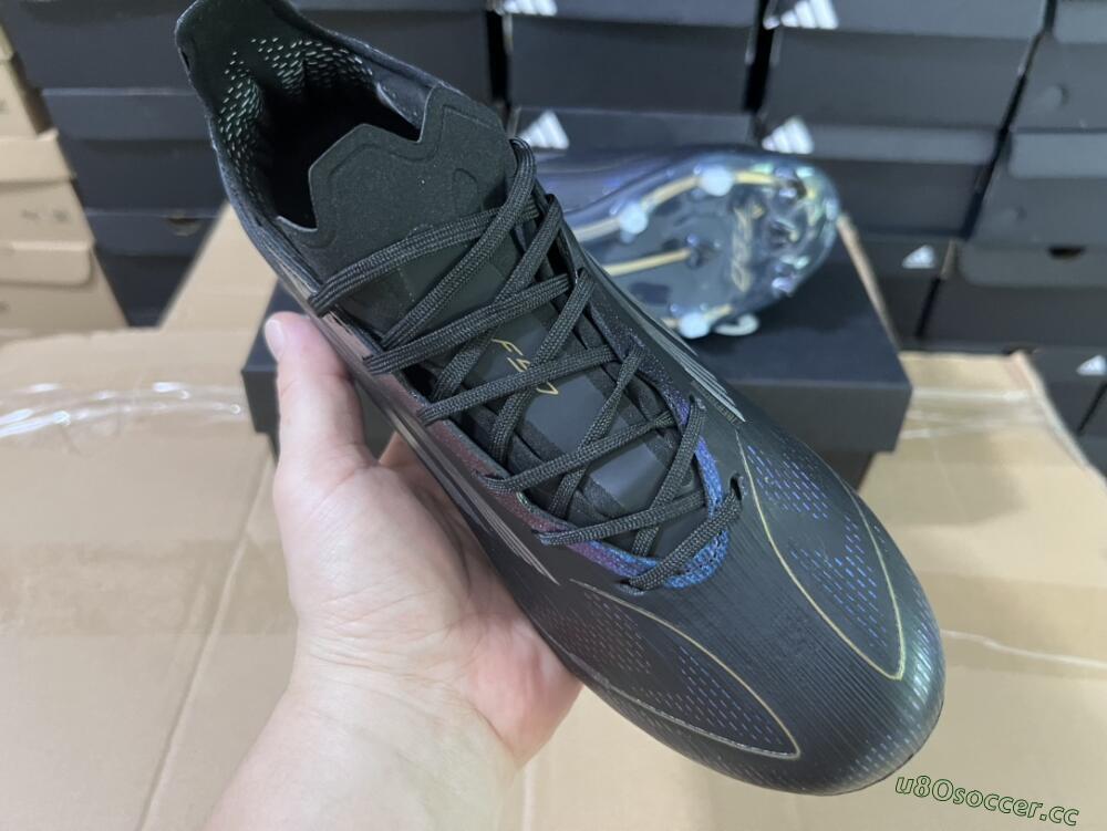 Unisex Adidas F50 Elite FG Firm Ground Low-Tops Football Boots - Black/Silver/Purple