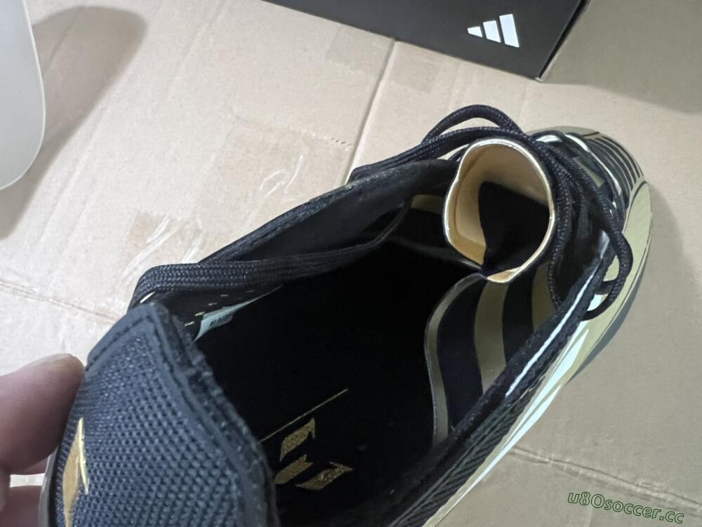 Men's Adidas F50 Adizero Messi FG Firm Ground Low-Tops Football Boots - Gold/White/Black