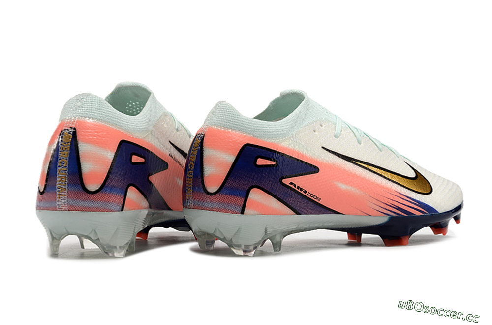 Unisex Nike Air Zoom Mercurial Vapor 16 Elite FG Firm Ground Low-Tops Football Boots - Pink/Gold/Blue 6