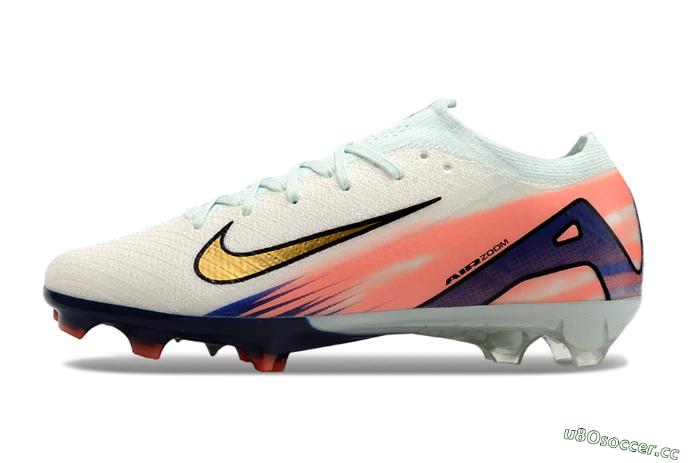 Unisex Nike Air Zoom Mercurial Vapor 16 Elite FG Firm Ground Low-Tops Football Boots - Pink/Gold/Blue 0