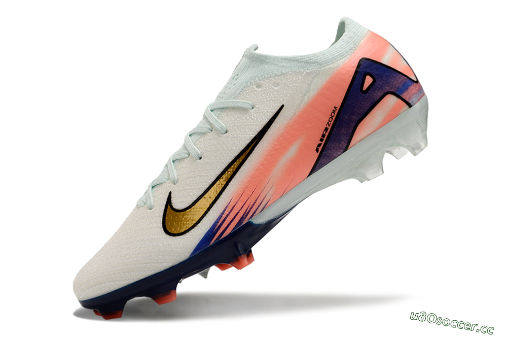 Unisex Nike Air Zoom Mercurial Vapor 16 Elite FG Firm Ground Low-Tops Football Boots - Pink/Gold/Blue 5