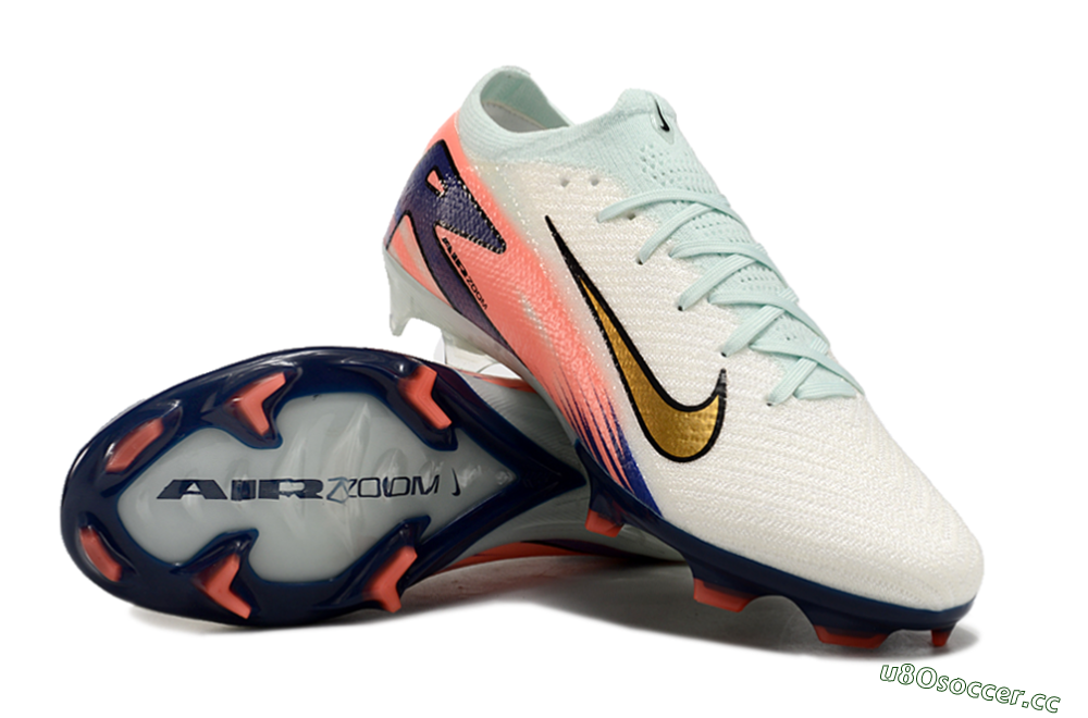 Unisex Nike Air Zoom Mercurial Vapor 16 Elite FG Firm Ground Low-Tops Football Boots - Pink/Gold/Blue 3