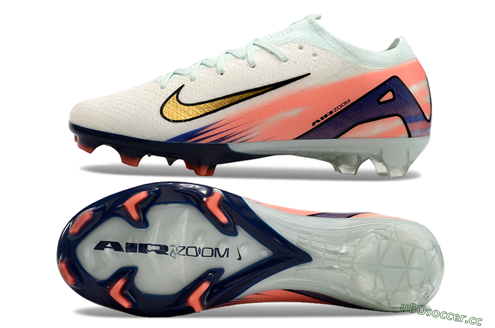 Unisex Nike Air Zoom Mercurial Vapor 16 Elite FG Firm Ground Low-Tops Football Boots - Pink/Gold/Blue 1
