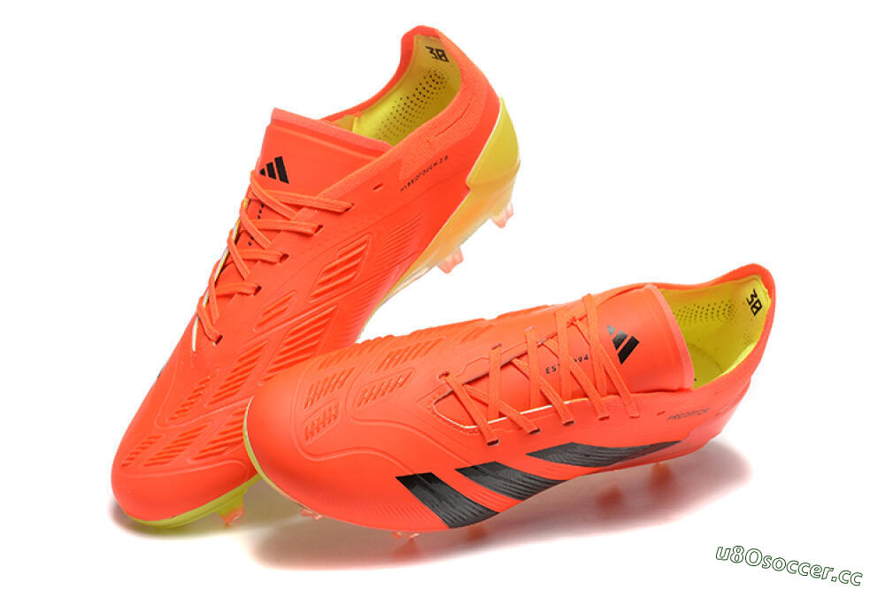 Men's Adidas Predator Elite 24 FG Firm Ground Low-Tops Football Boots - Red/Black/Yellow 3