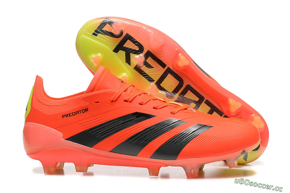 Men's Adidas Predator Elite 24 FG Firm Ground Low-Tops Football Boots - Red/Black/Yellow 2