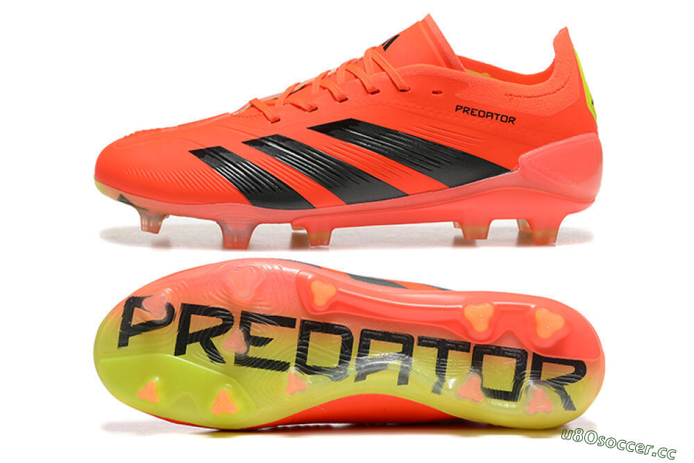 Men's Adidas Predator Elite 24 FG Firm Ground Low-Tops Football Boots - Red/Black/Yellow 1