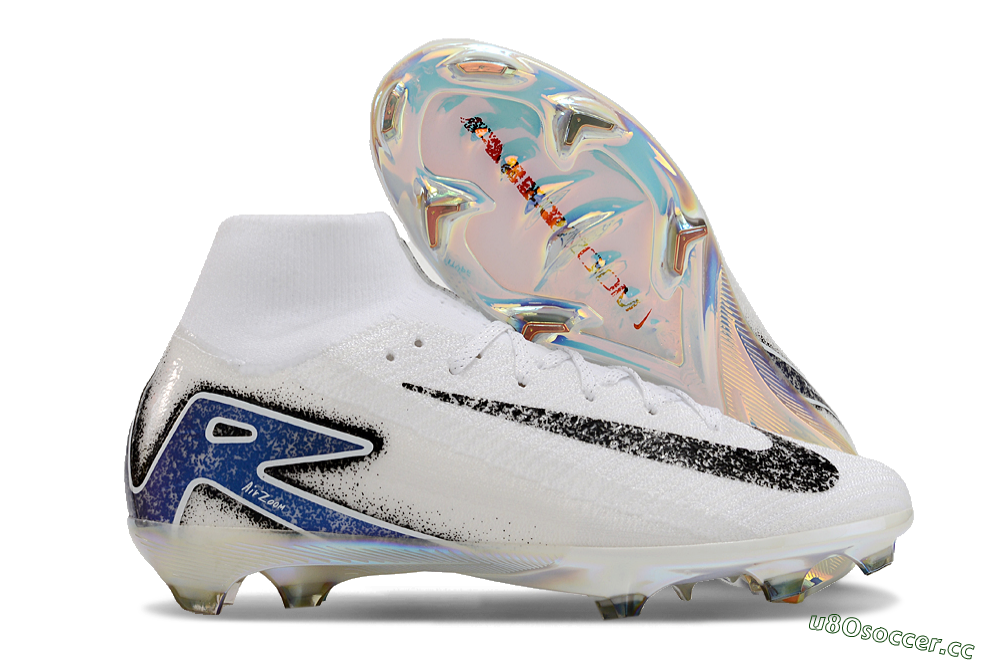 Unisex Nike Air Zoom Mercurial Superfly 10 Elite FG Firm Ground High-Tops Football Boots - White/Black/Blue 2