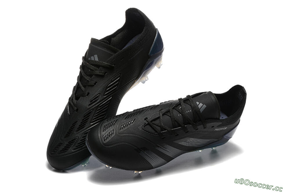 Men's Adidas Predator Elite 24 FG Firm Ground Low-Tops Football Boots - Black/Silver/Blue 3