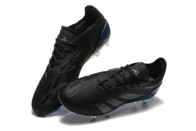 Men's Adidas Predator Elite 24 FG Firm Ground Low-Tops Football Boots - Black/Silver/Blue