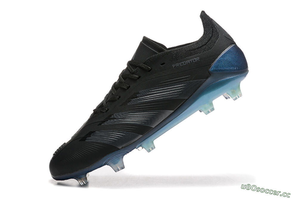 Men's Adidas Predator Elite 24 FG Firm Ground Low-Tops Football Boots - Black/Silver/Blue 5