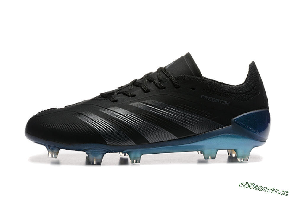 Men's Adidas Predator Elite 24 FG Firm Ground Low-Tops Football Boots - Black/Silver/Blue 0