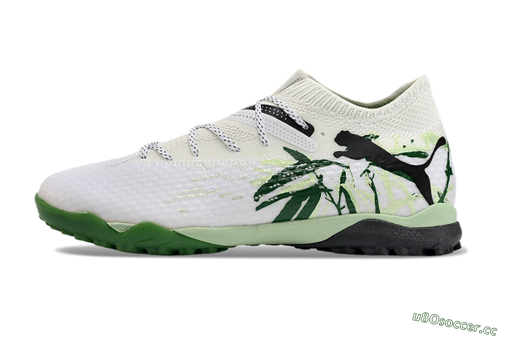 Men's Puma Future 7 Ultimate TF Artificial Turf Low-Tops Football Shoes - White/Green/Black 0