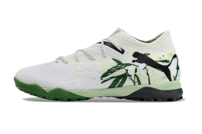 Men's Puma Future 7 Ultimate TF Artificial Turf Low-Tops Football Shoes - White/Green/Black