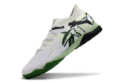 Men's Puma Future 7 Ultimate TF Artificial Turf Low-Tops Football Shoes - White/Green/Black