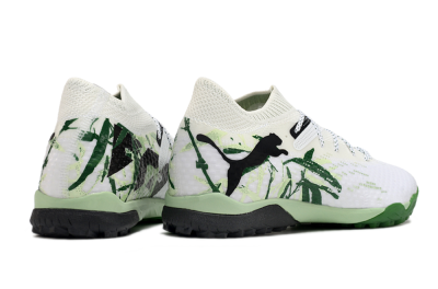 Men's Puma Future 7 Ultimate TF Artificial Turf Low-Tops Football Shoes - White/Green/Black