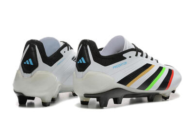 Men's Adidas Predator Elite 24 FG Firm Ground Low-Tops Football Boots - White/Black/Red/Gold