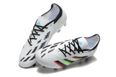Men's Adidas Predator Elite 24 FG Firm Ground Low-Tops Football Boots - White/Black/Red/Gold