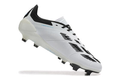 Men's Adidas Predator Elite 24 FG Firm Ground Low-Tops Football Boots - White/Black/Red/Gold